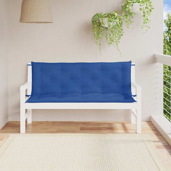 vidaXL Μαξιλάρι Πάγκου Κήπου Μπλε 150x(50+50)x7 εκ. Ύφασμα Oxford