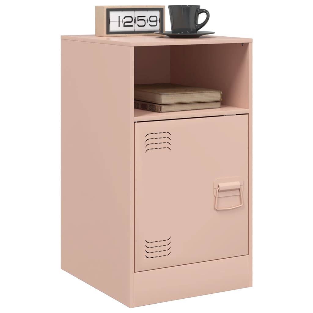 vidaXL Κομοδίνο Ροζ 34,5x39x62 εκ. από Χάλυβα