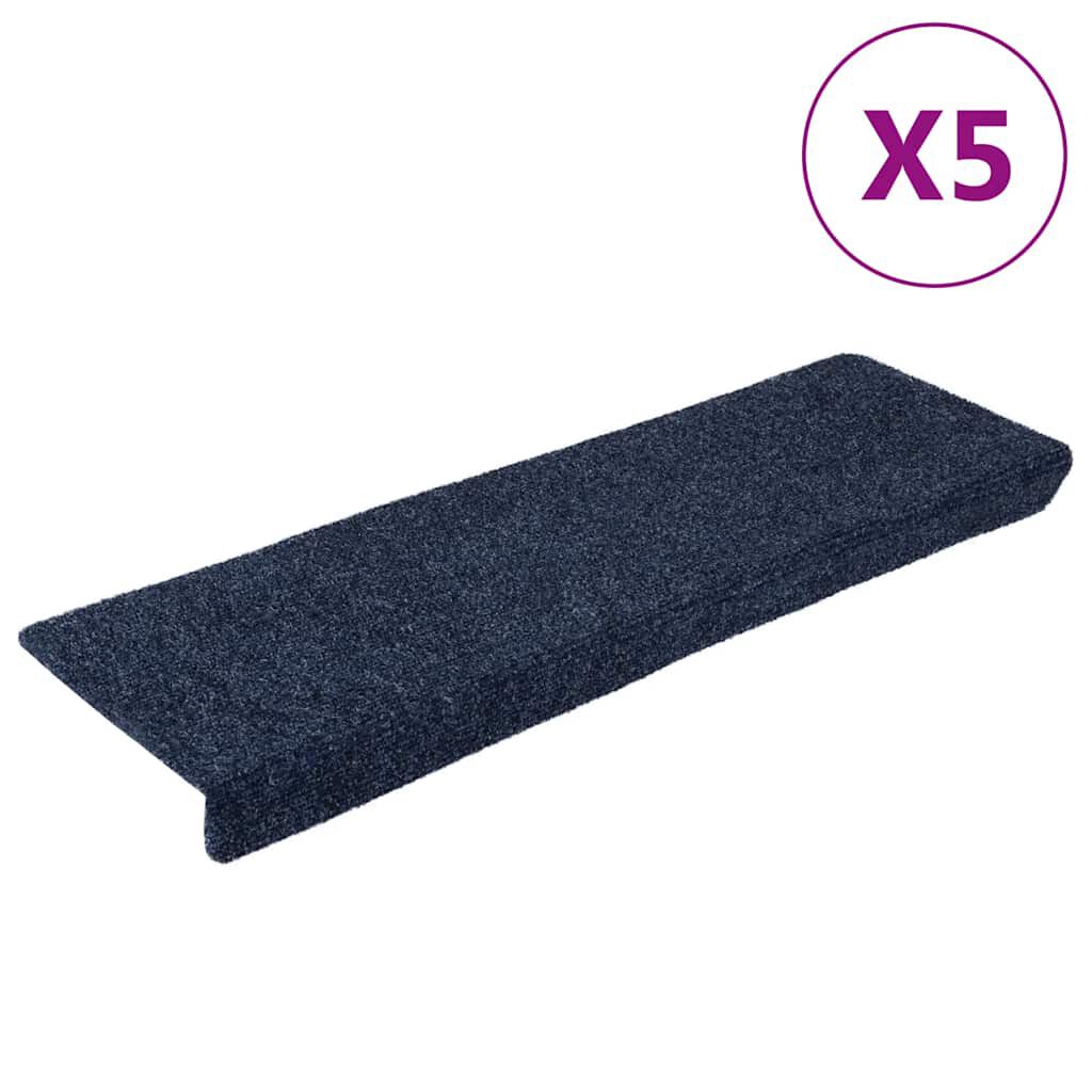 vidaXL Πατάκια Σκάλας 5 τεμ. Ανθρακί 65x21x4 εκ. Βελονιασμένο Ύφασμα