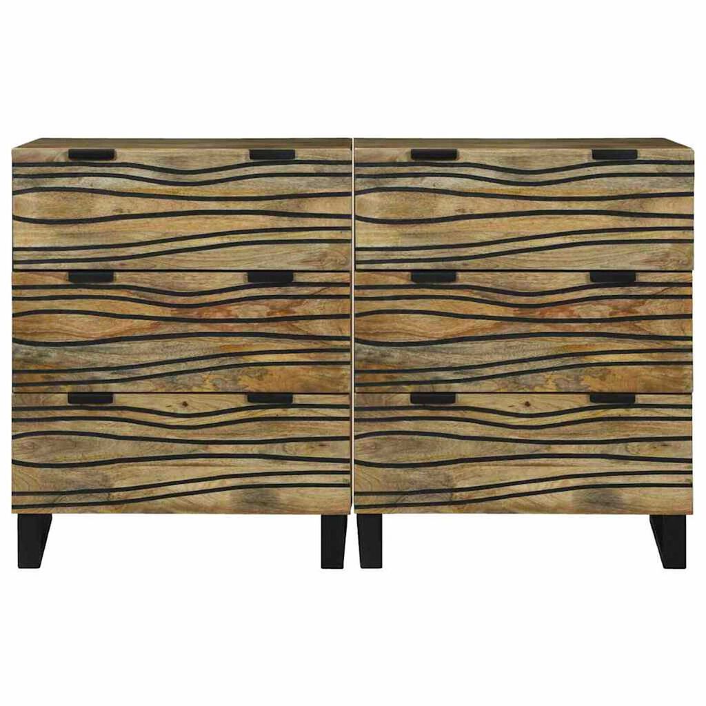 vidaXL Παραδοσιακά Πλευρικά Έπιπλα 2 pcs Καφέ 60 x 33.5 x 75 εκ.
