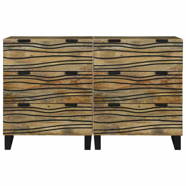 vidaXL Παραδοσιακά Πλευρικά Έπιπλα 2 pcs Καφέ 60 x 33.5 x 75 εκ.