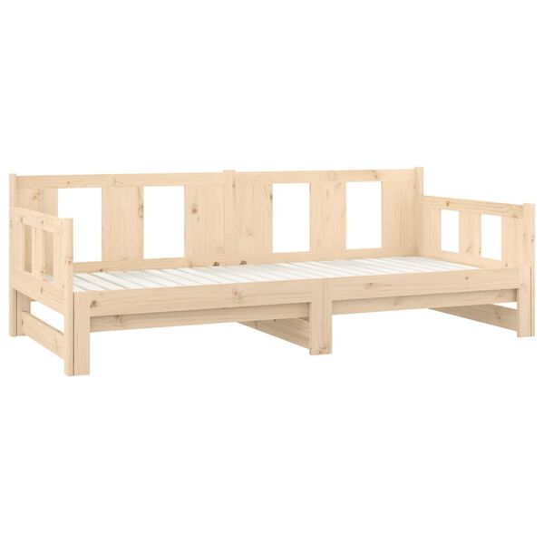 vidaXL Καναπές Κρεβάτι Συρόμενος 2x(90x200) εκ. Μασίφ Ξύλο Πεύκου