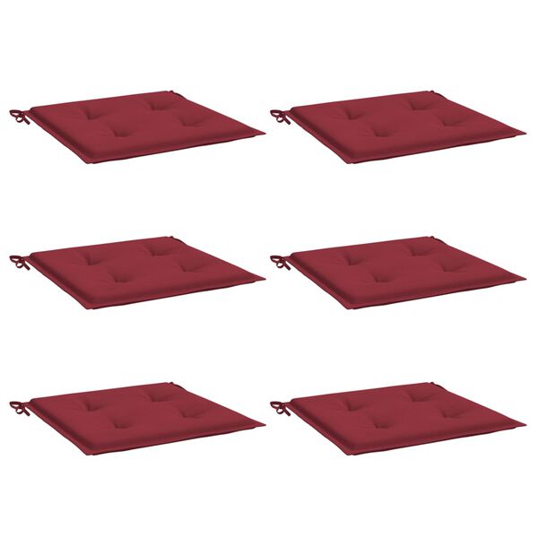 vidaXL Μαξιλάρια Καρέκλας Κήπου 6τεμ Μπορντό 50x50x3 εκ. Oxford Ύφασμα