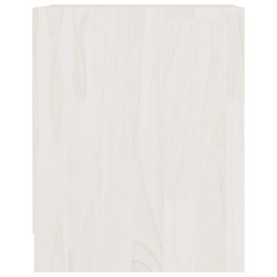 vidaXL Κομοδίνο Λευκό 35,5 x 33,5 x 41,5 εκ. από Μασίφ Ξύλο Πεύκου