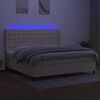 vidaXL &Kappa;&rho;&epsilon;&beta;ά&tau;&iota; Boxspring &mu;&epsilon; &Sigma;&tau;&rho;ώ&mu;&alpha; & LED &Kappa;&rho;&epsilon;&mu; 200x200 &epsilon;&kappa;. &Upsilon;&phi;&alpha;&sigma;&mu;ά&tau;&iota;&nu;&omicron;