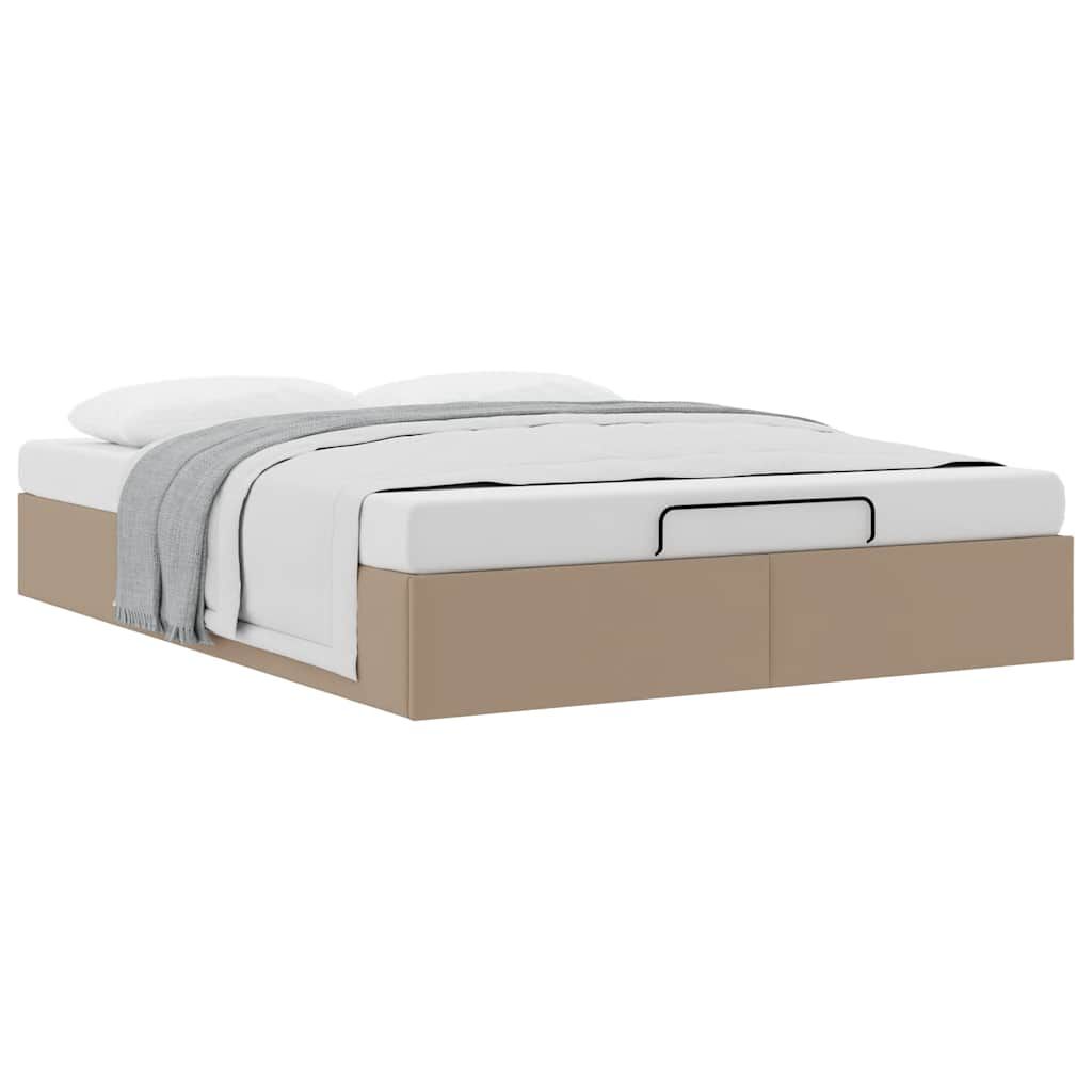 vidaXL Οθωμανικό κρεβάτι χωρίς στρώμα Cappucino 140x190cm Faux Leather