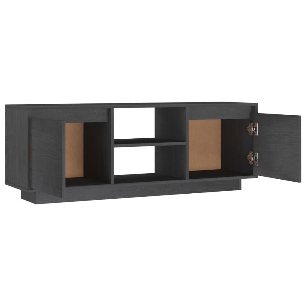 vidaXL Έπιπλο Τηλεόρασης Γκρι 110 x 30 x 40 εκ. από Μασίφ Ξύλο Πεύκου