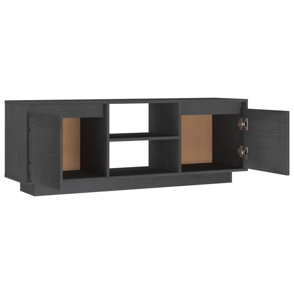 vidaXL Έπιπλο Τηλεόρασης Γκρι 110 x 30 x 40 εκ. από Μασίφ Ξύλο Πεύκου