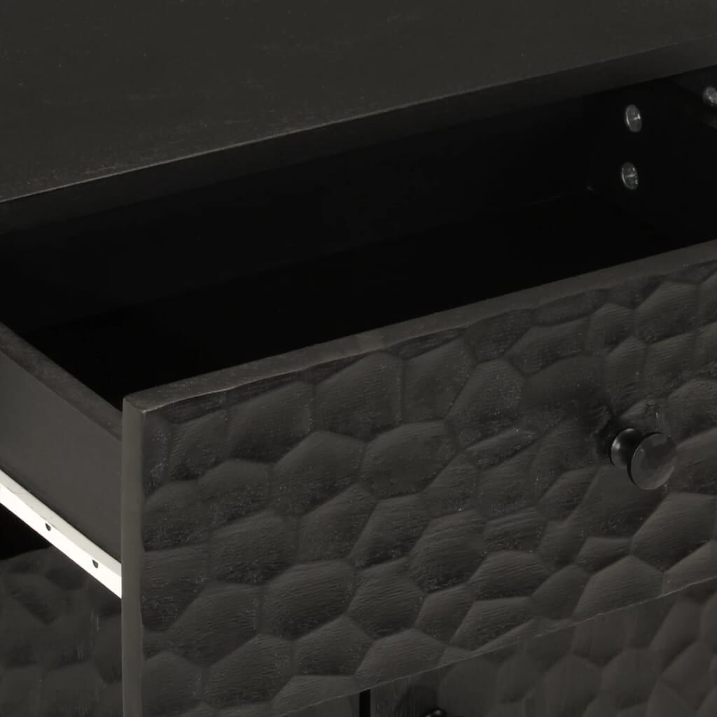 vidaXL Κομοδίνο Μαύρο 50 x 33 x 60 εκ. από Μασίφ Ξύλο Μάνγκο