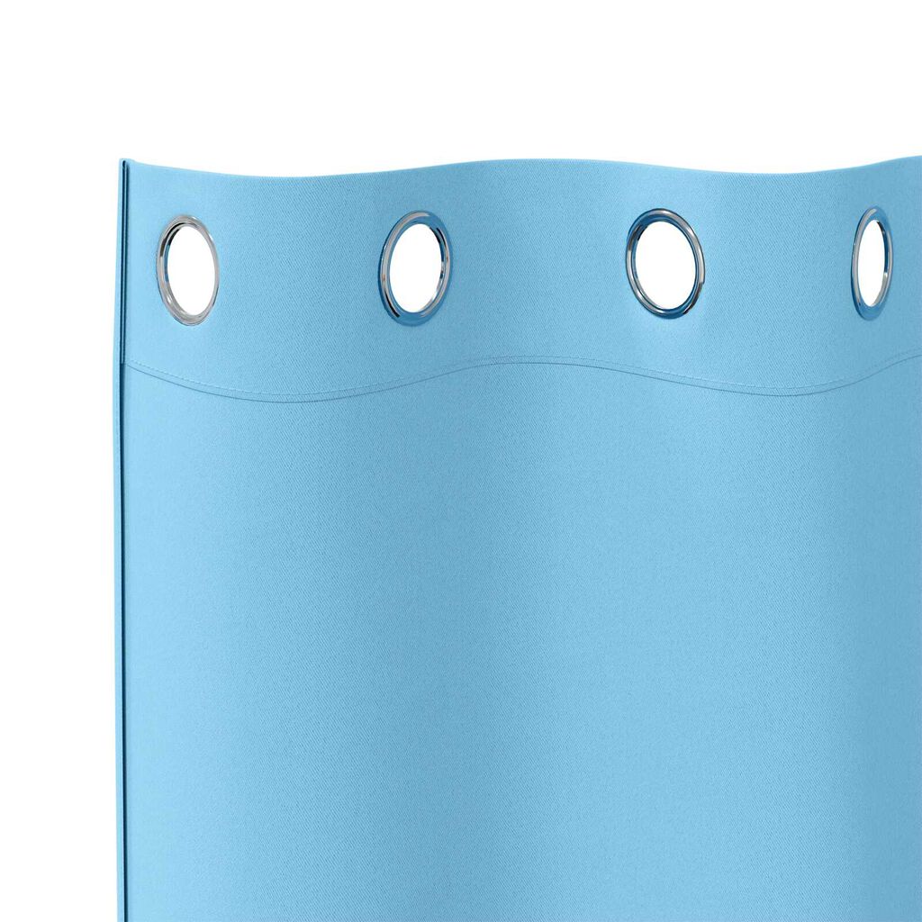 vidaXL Κουρτίνες με κουρτίνες 2 pcs Γαλάζιο 140 x 140 cm Πολυεστέρας