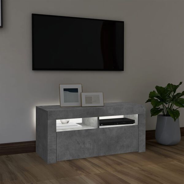vidaXL Έπιπλο Τηλεόρασης με LED Γκρι Σκυροδέματος 90 x 35 x 40 εκ.