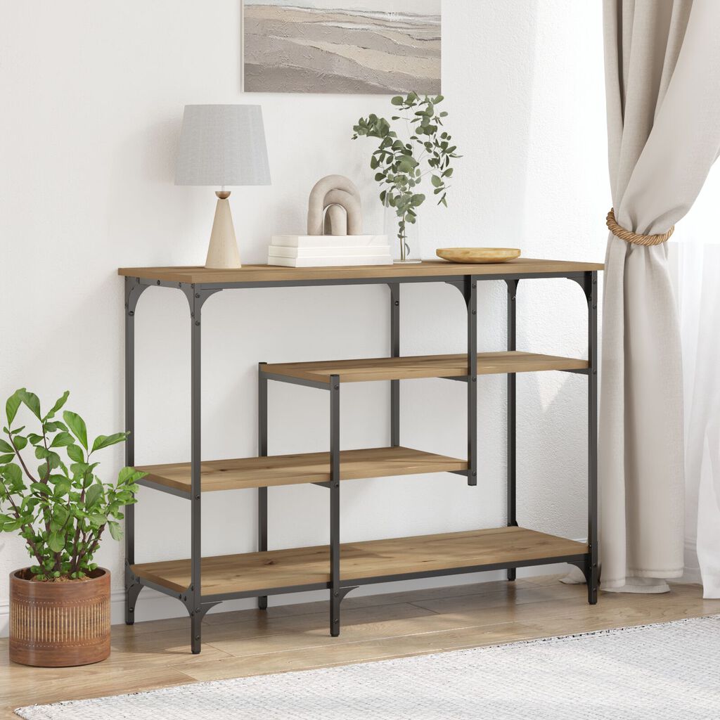 vidaXL Κονσόλα Artisan Oak 100x35x75 εκ Επεξεργασμένου Ξύλου & Χάλυβα