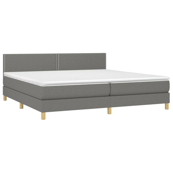 vidaXL &Kappa;&rho;&epsilon;&beta;ά&tau;&iota; Boxspring &mu;&epsilon; &Sigma;&tau;&rho;ώ&mu;&alpha; & LED &Sigma;&kappa;.&Gamma;&kappa;&rho;&iota; 200x200&epsilon;&kappa;. &Upsilon;&phi;&alpha;&sigma;&mu;ά&tau;&iota;&nu;&omicron;