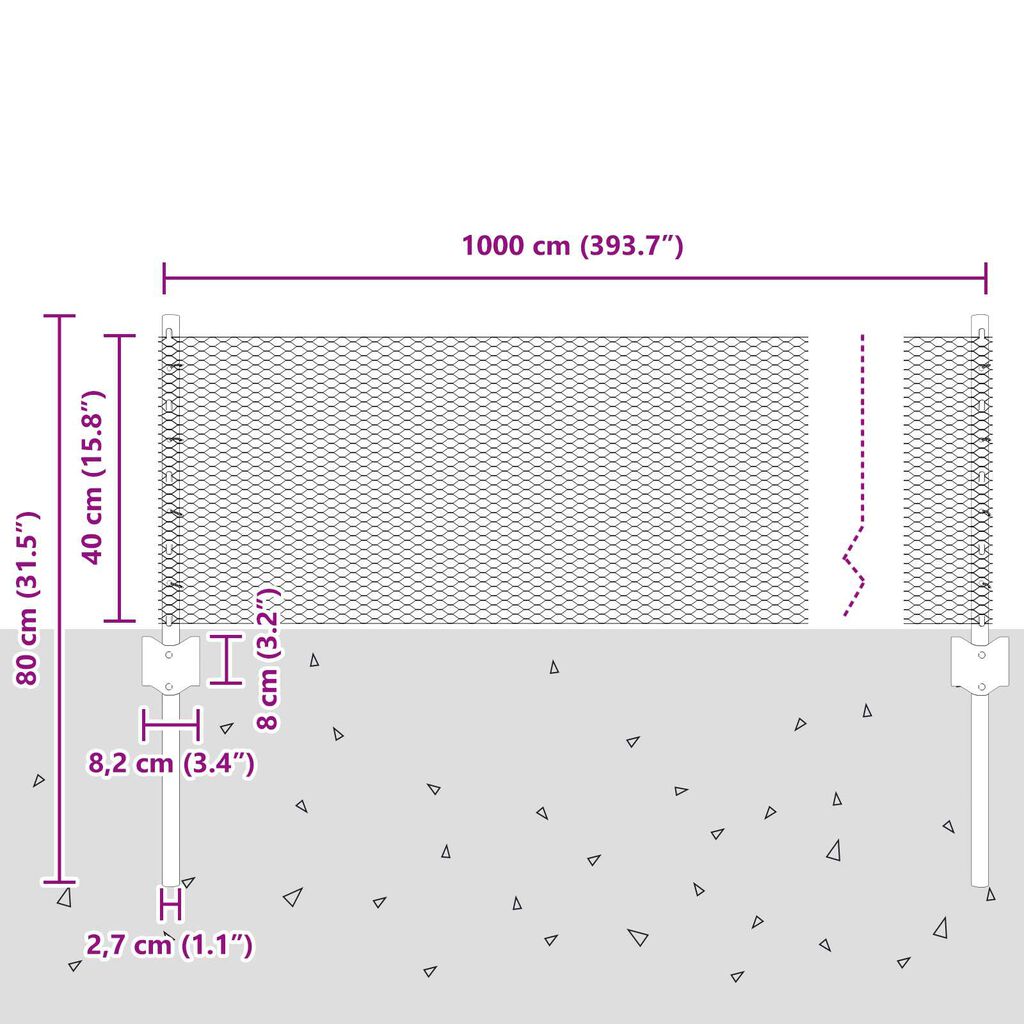vidaXL Φράχτης με Στήλες. Πράσινο 0.4 x 10 μ Ατσάλι