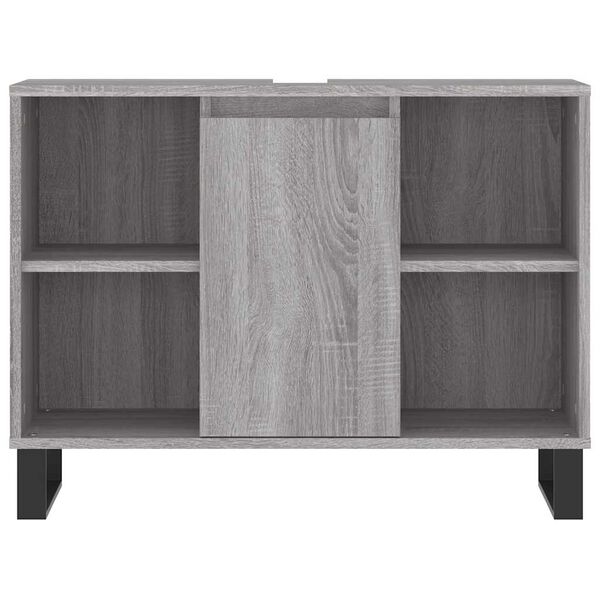 vidaXL Ντουλάπι Μπάνιου Γκρι Sonoma 80 x 33 x 60 εκ. από Επεξεργ. Ξύλο
