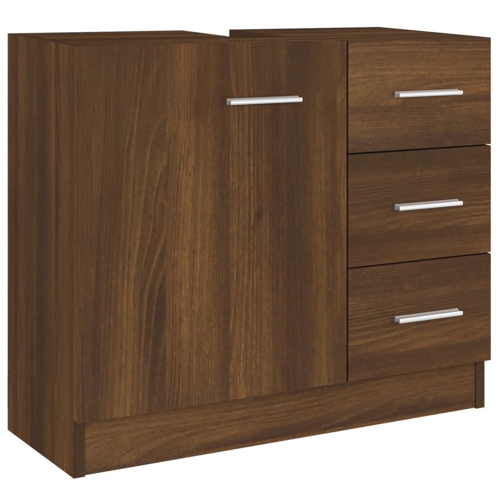 vidaXL Ντουλάπι Νιπτήρα Καφέ δρυς 63 x 30 x 54 εκ. Επεξεργ. Ξύλο