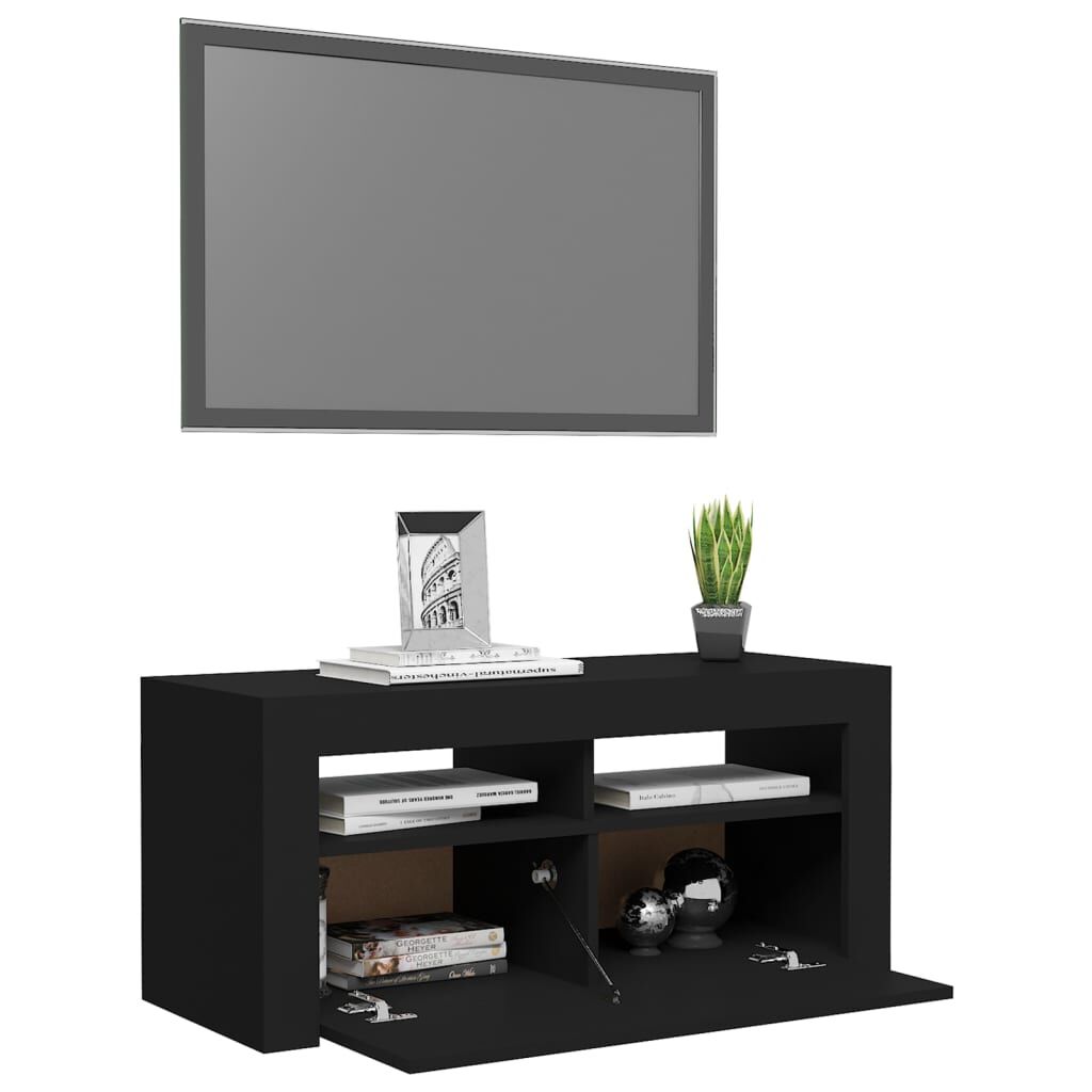 vidaXL Έπιπλο Τηλεόρασης με LED Μαύρο 90 x 35 x 40 εκ.