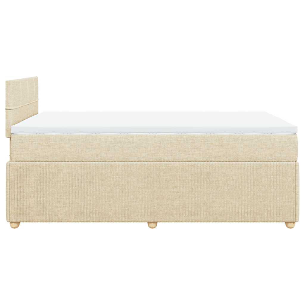 vidaXL Κρεβάτι Boxspring με Στρώμα Κρεμ 120x190 εκ. Υφασμάτινο