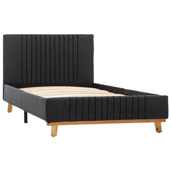 vidaXL Πλαίσιο Κρεβατιού Σκούρο Γκρι 100 x 200 εκ. Υφασμάτινο