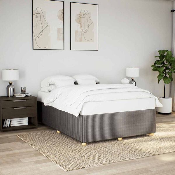 vidaXL Σκελετός Κρεβατιού Χωρίς Στρώμα Taupe 140x190 εκ. Υφασμάτινο
