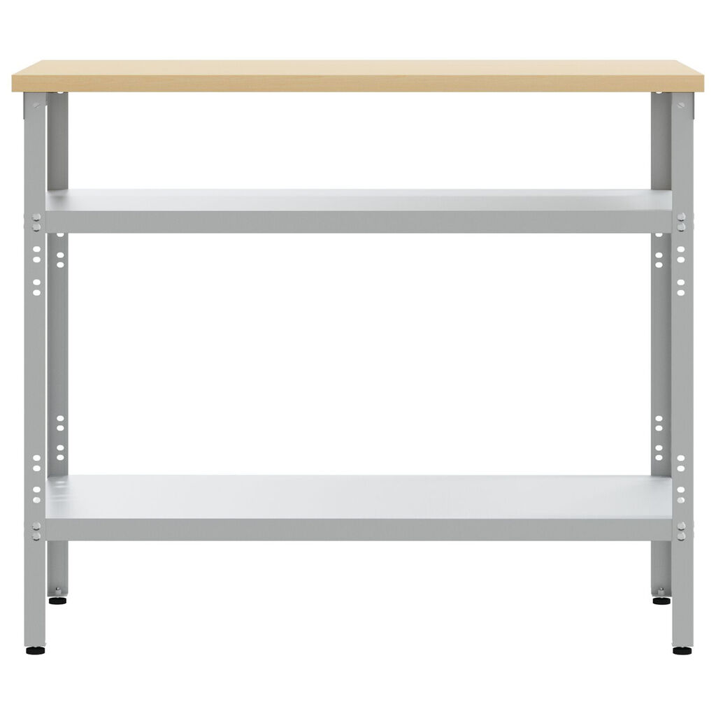 vidaXL Τραπέζι Εργασίας σε Γκρι, 100x55x85 εκ, Φτιαγμένο από Χάλυβα και Επεξεργασμένο Ξύλο