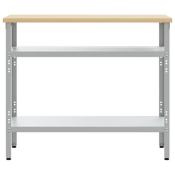 vidaXL Τραπέζι Εργασίας σε Γκρι, 100x55x85 εκ, Φτιαγμένο από Χάλυβα και Επεξεργασμένο Ξύλο