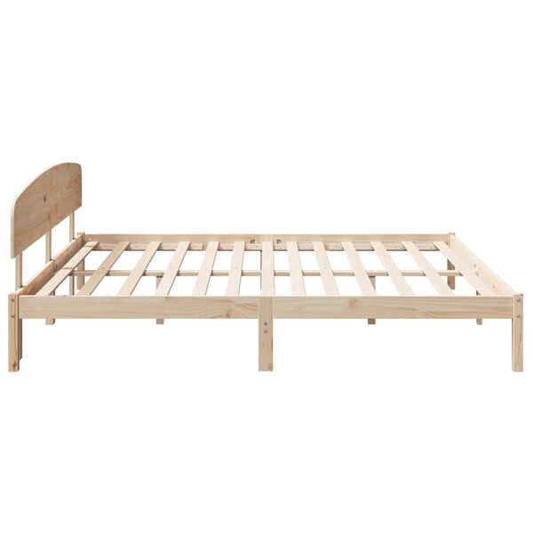 vidaXL Σκελετός Κρεβατιού Καφέ 200 x 200 cm Μασίφ ξύλο πεύκου