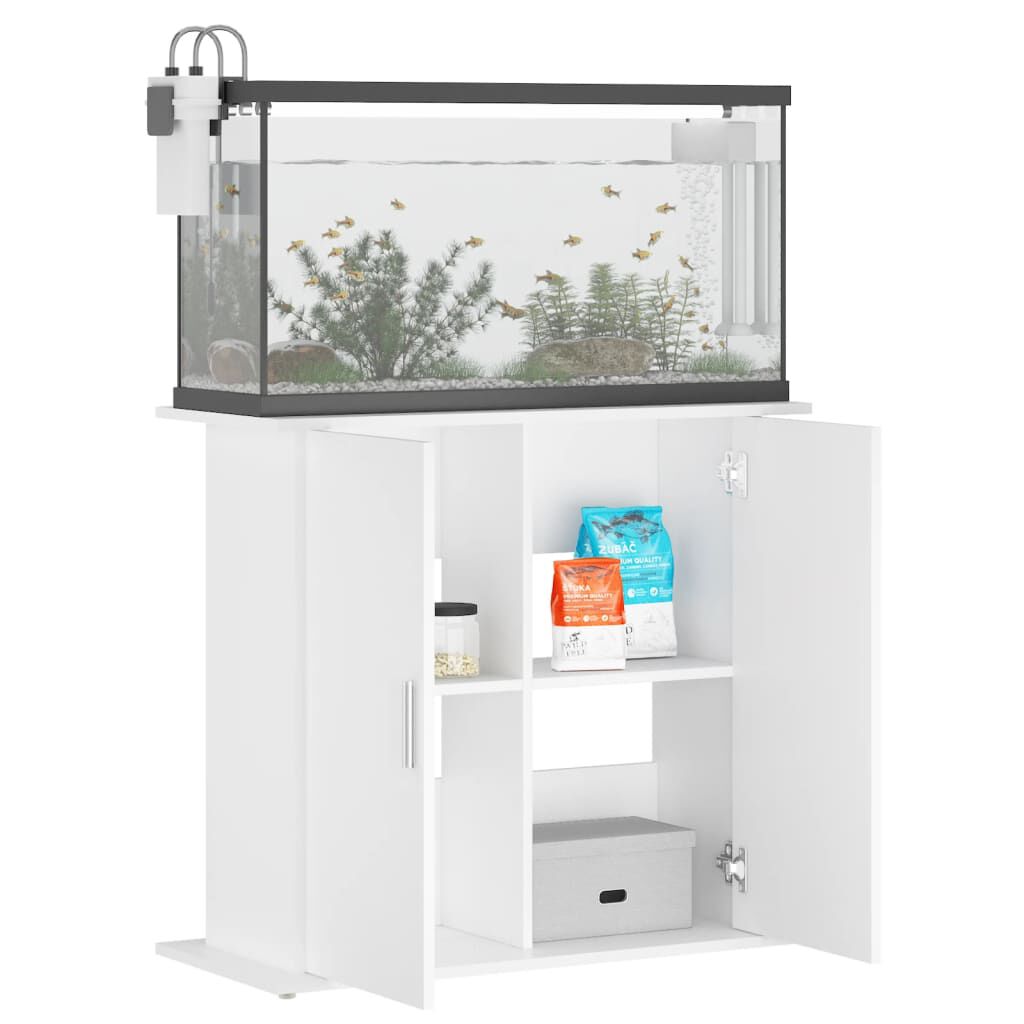 vidaXL Βάση Ενυδρείου Λευκή 81 x 36 x 73 εκ. από Επεξεργασμένο Ξύλο