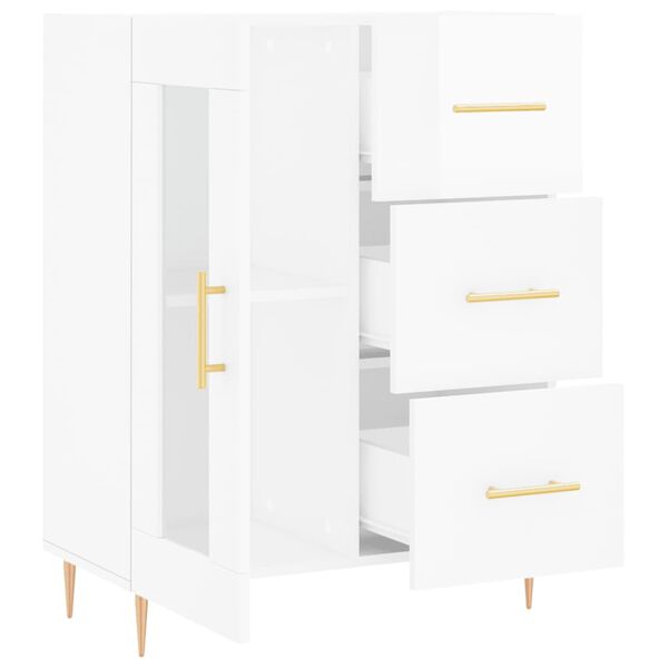 vidaXL Ντουλάπι Γυαλιστερό Λευκό 69,5x34x90 εκ. Επεξεργασμένο Ξύλο