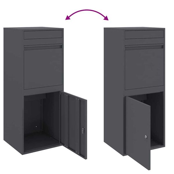 vidaXL Θυρίδα Πακέτων Ανθρακί 41 x 38 x 103 εκ Ατσάλι