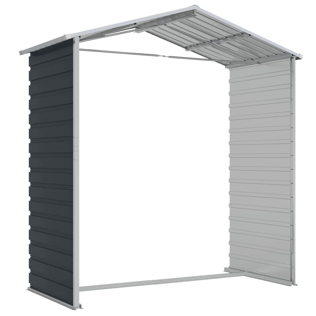 vidaXL Αποθήκη Κήπου Ανθρακί 191x130x198 εκ. Γαλβανισμένο Ατσάλι