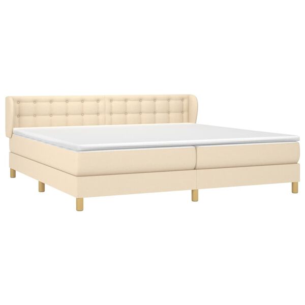 vidaXL &Kappa;&rho;&epsilon;&beta;ά&tau;&iota; Boxspring &mu;&epsilon; &Sigma;&tau;&rho;ώ&mu;&alpha; &Kappa;&rho;&epsilon;&mu; 200x200 &epsilon;&kappa;. &Upsilon;&phi;&alpha;&sigma;&mu;ά&tau;&iota;&nu;&omicron;