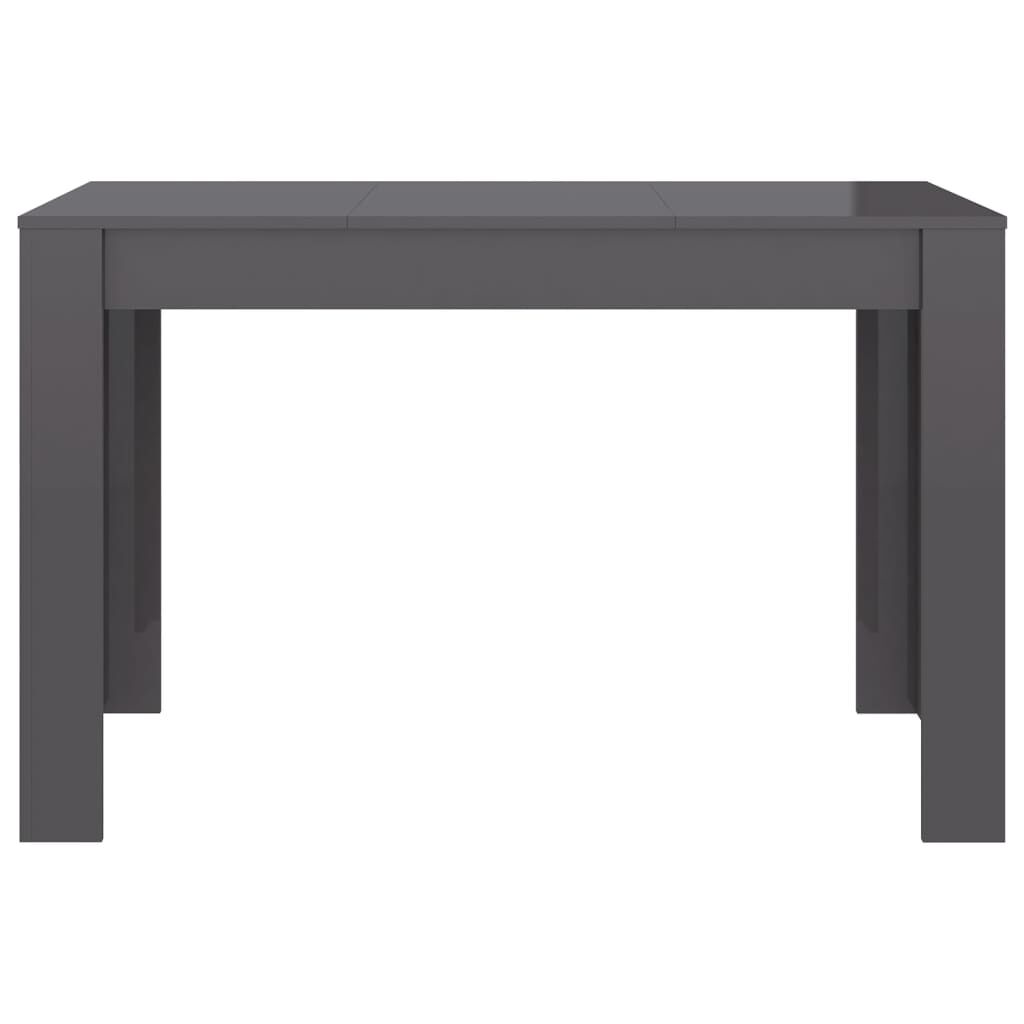 vidaXL Τραπεζαρία Γυαλιστερό Γκρι 120 x 60 x 76 εκ. από Μοριοσανίδα