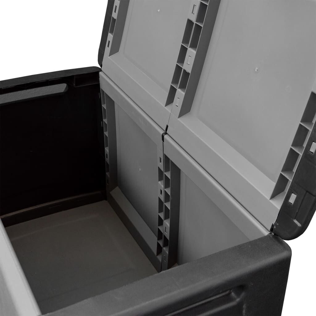 vidaXL Μπαούλο Αποθήκευσης Κήπου 96x53x57 εκ. Σκ. Γκρι/Μαύρο 230 Λίτρα
