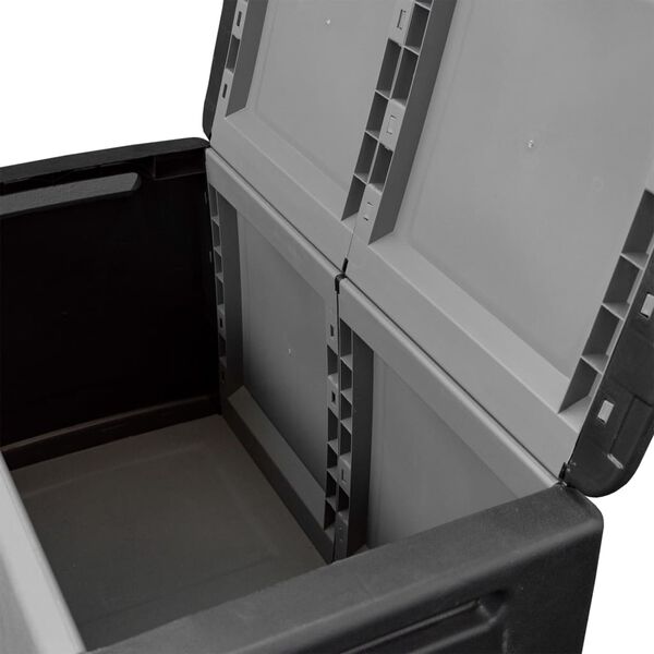 vidaXL Μπαούλο Αποθήκευσης Κήπου 96x53x57 εκ. Σκ. Γκρι/Μαύρο 230 Λίτρα