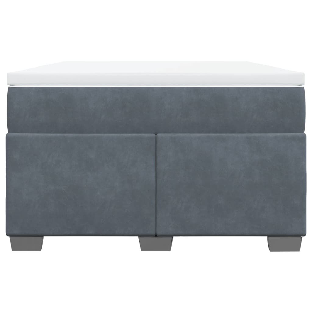 vidaXL Κρεβάτι Boxspring με Στρώμα Σκούρο Γκρι 120x200 εκ. Βελούδινο