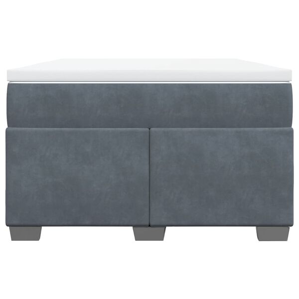 vidaXL Κρεβάτι Boxspring με Στρώμα Σκούρο Γκρι 120x200 εκ. Βελούδινο