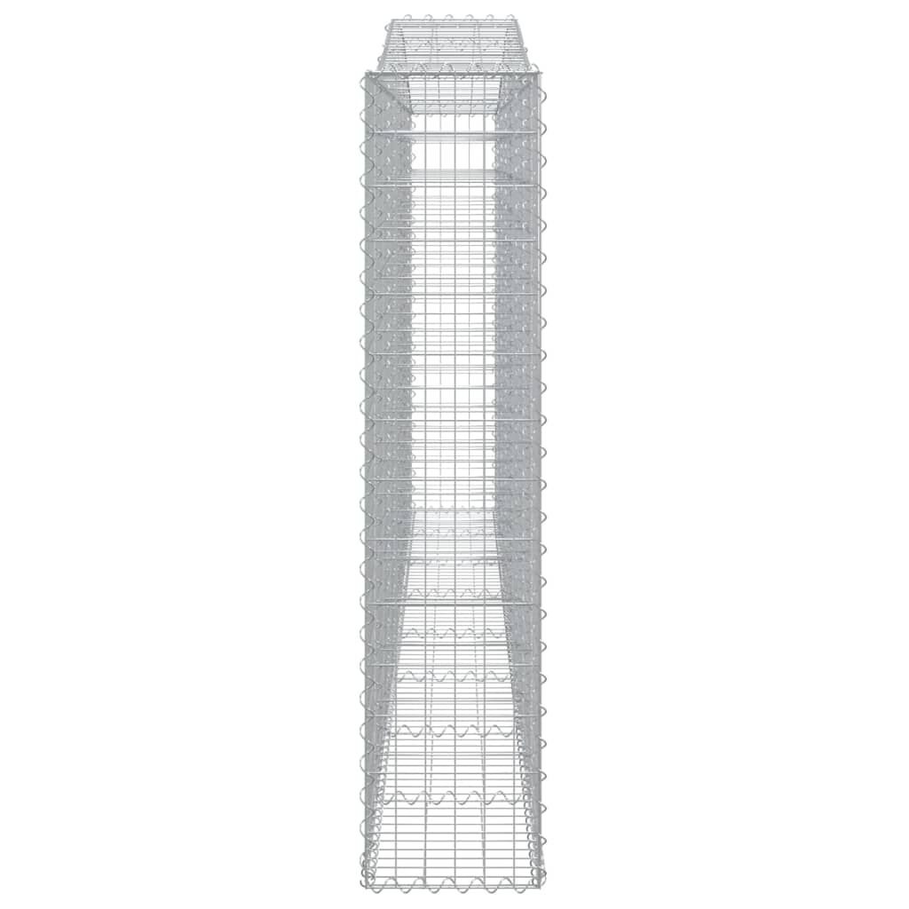 vidaXL Συρματοκιβώτια Τοξωτά 3 τεμ. 400x30x140/160 εκ. Γαλβαν. Ατσάλι