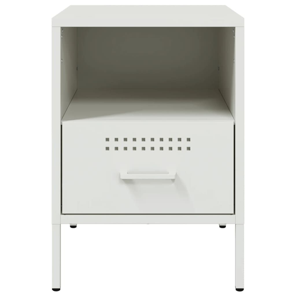 vidaXL Κομοδίνα 2 τεμ. Λευκές 36x39x50,5 εκ. Χάλυβα