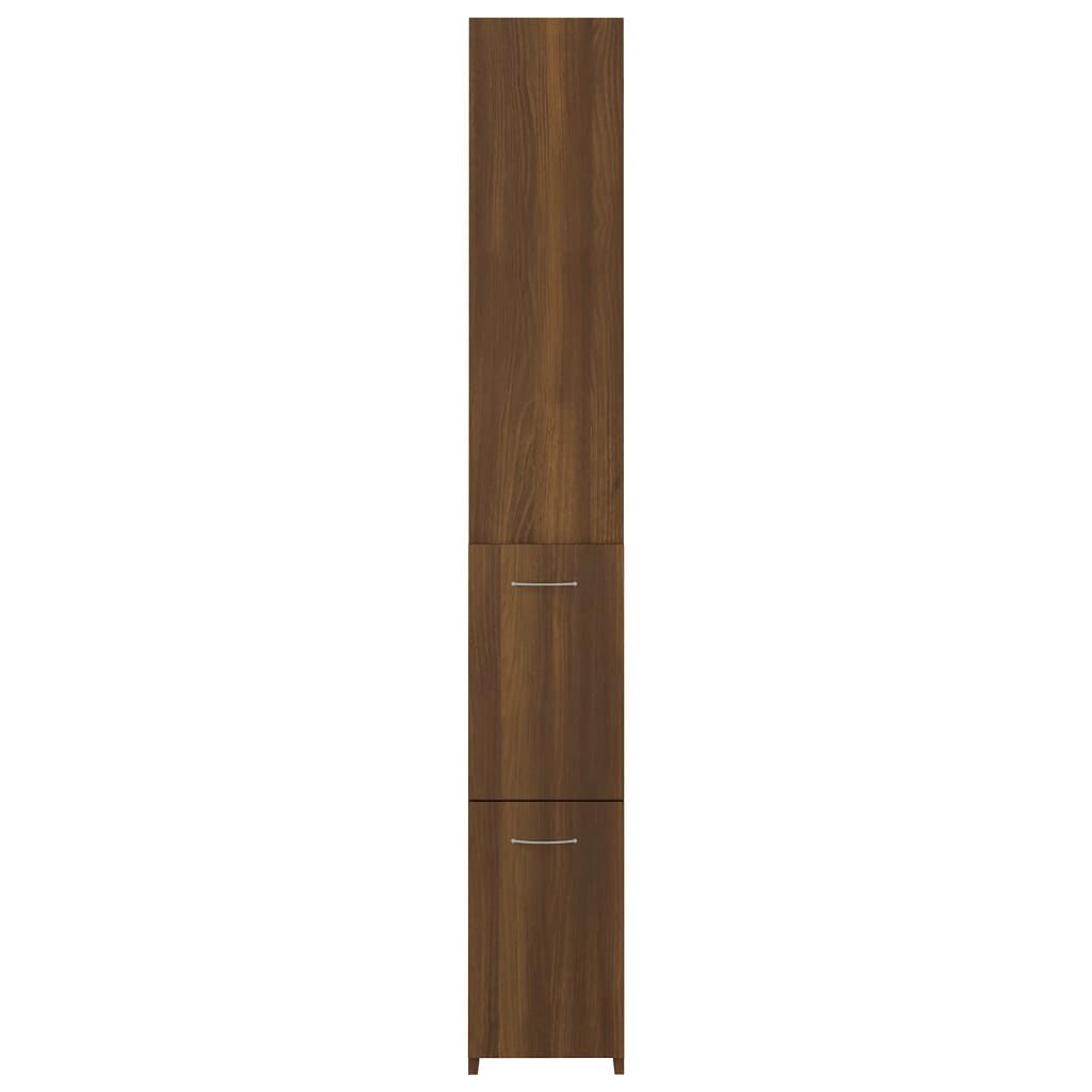 vidaXL Ντουλάπι Μπάνιου Καφέ Δρυς 25x26,5x170 εκ. Επεξεργασμένο Ξύλο