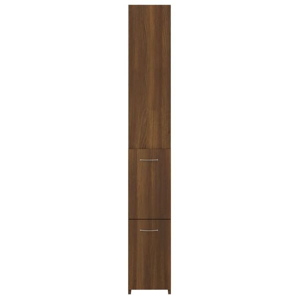 vidaXL Ντουλάπι Μπάνιου Καφέ Δρυς 25x26,5x170 εκ. Επεξεργασμένο Ξύλο
