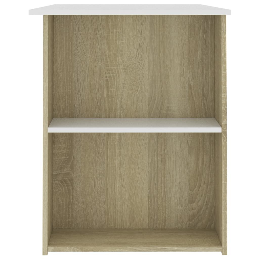 vidaXL Γραφείο Λευκό / Sonoma Δρυς 110 x 60 x 73 εκ. από Μοριοσανίδα