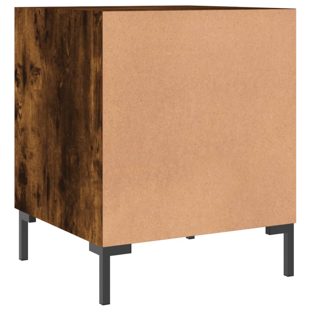 vidaXL Κομοδίνο Καπνιστή Δρυς 40 x 40 x 50 εκ. από Επεξεργασμένο Ξύλο