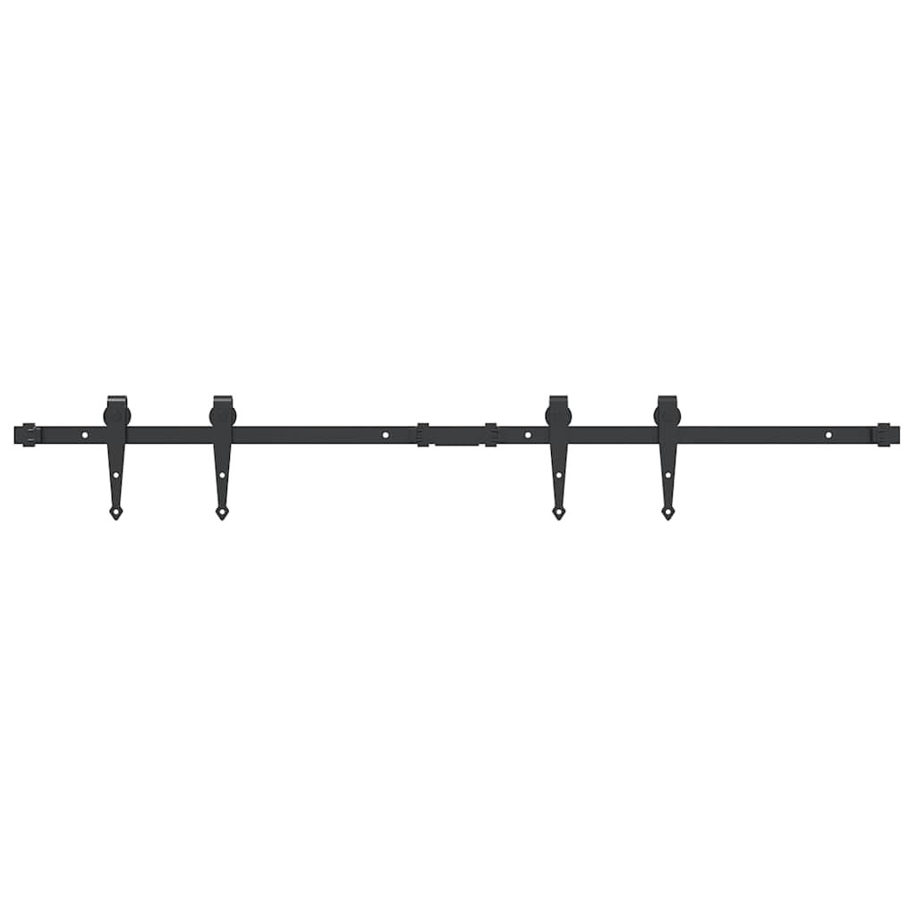 vidaXL Κιτ συρόμενης πόρτας γραφείου 122 cm από ανθρακούχο χάλυβα