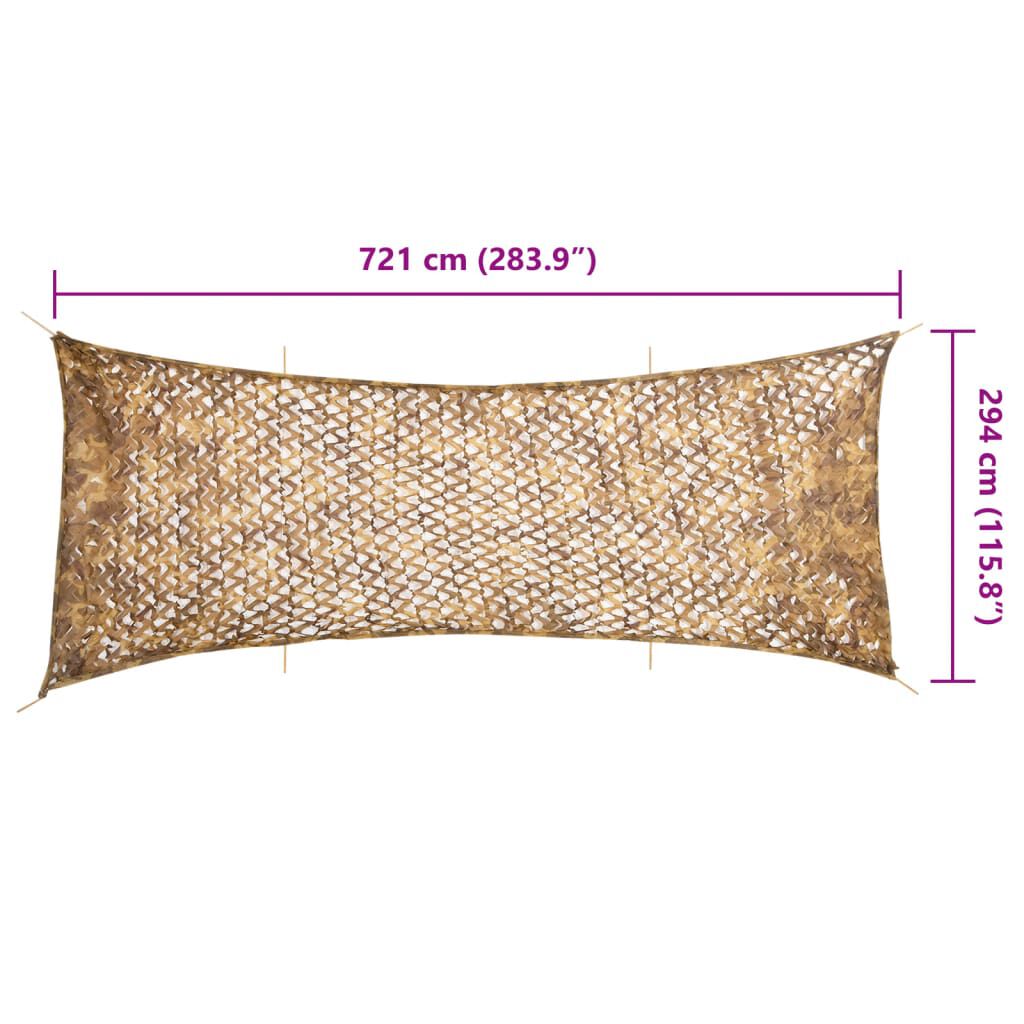 vidaXL Δίχτυ Σκίασης Παραλλαγής Άμμου 721x294 εκ. με Σάκο Αποθήκευσης
