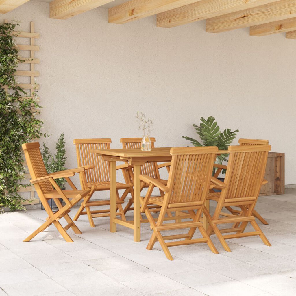 vidaXL 5 τεμαχίων σετ κήπου μασίφ ξύλο teak