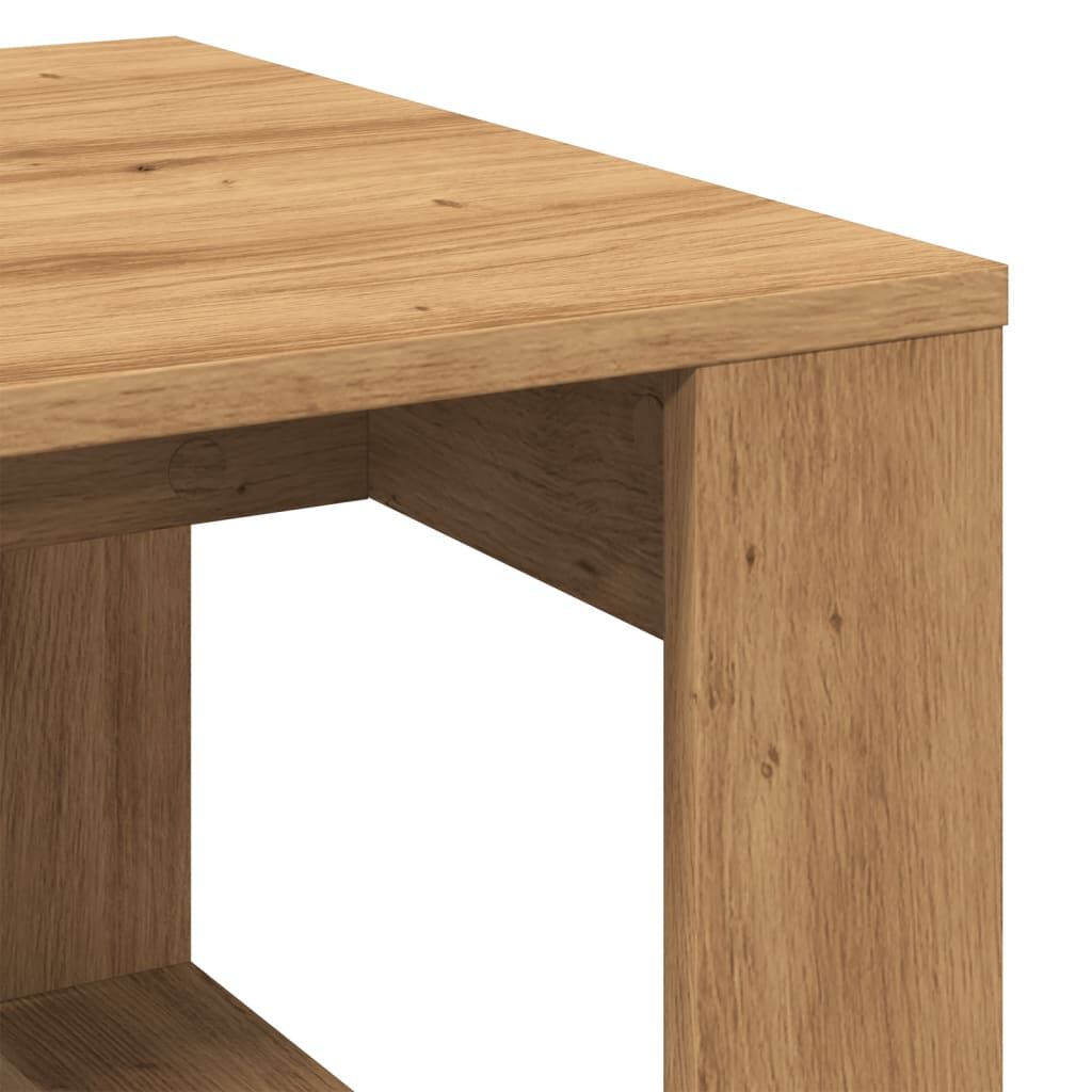 vidaXL Βοηθητικό Τραπέζι Artisan Δρυς 50 x 50 x 35 εκ. Επεξ. Ξύλο