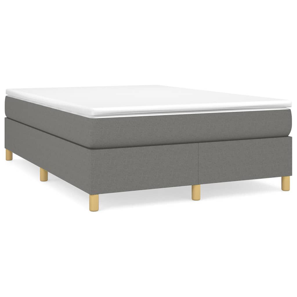 vidaXL Κρεβάτι Boxspring με Στρώμα Σκούρο Γκρι 140x190 εκ. Υφασμάτινο
