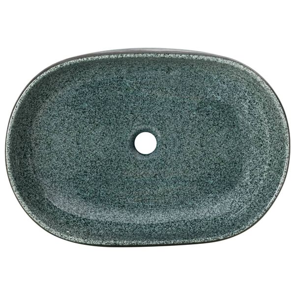 vidaXL Νιπτήρας Οβάλ Τιρκουάζ 59 x 40 x 14 εκ. Κεραμικός
