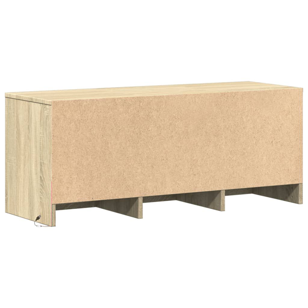 vidaXL Έπιπλο Τηλεόρασης με LED Sonoma Δρυς 97x34x40 εκ. Επεξ. Ξύλο